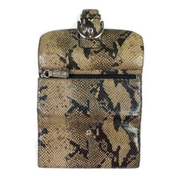 Coach SoHo Continental Exotic Black Embossed Python Print Leather Trifold Wallet - Picture 6 of 15